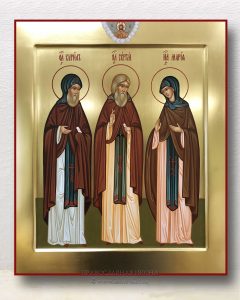 Икона «Кирилл, Мария и Сергий Радонежские, преподобные» Голицыно